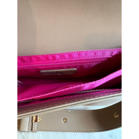 Trina Turk Structured Leather Crossbody Bag Taupe - Picture 7 of 9